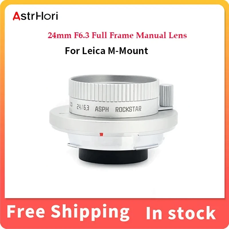 AstrHori 24mm F6.3 Full Frame Manual Lens Wide Angle Hyperfocal Pancake Lens Compatible with Leica M-Mount (Silver) M6,M8,M9,M10