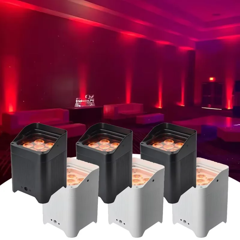 

4Pcs/lot Wireless Battery Par Light DMX RGBWAUV 6in1 6x18W Remote Wifi Light Disco DJ Sound Party Stage Effect LED Par Lights