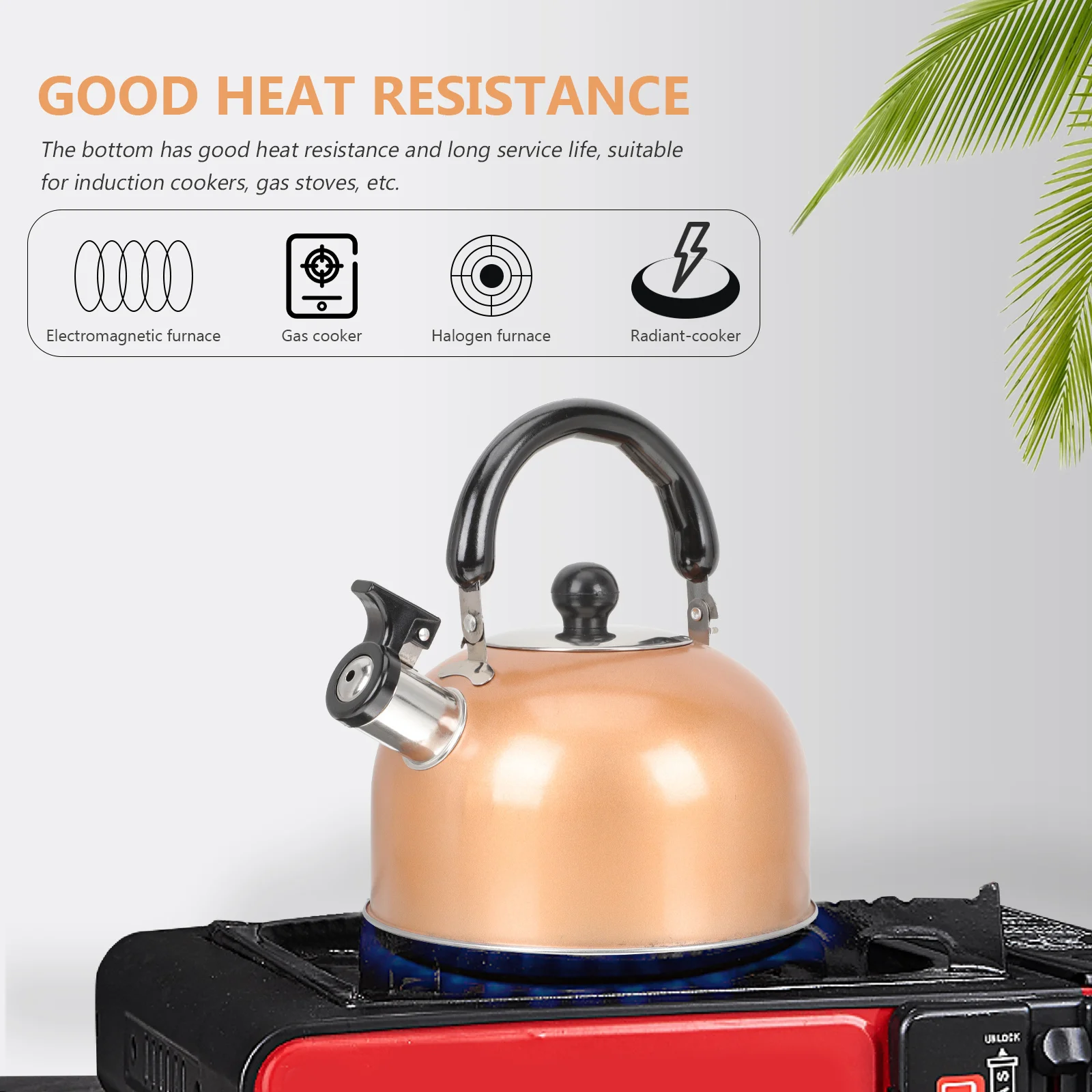 

1pc Stainless Steel Whistling Kettle Large-Caliber Spout Fast Boiling Water Kitchen Stovetop Tea Kettle Safety Anti-Scalding