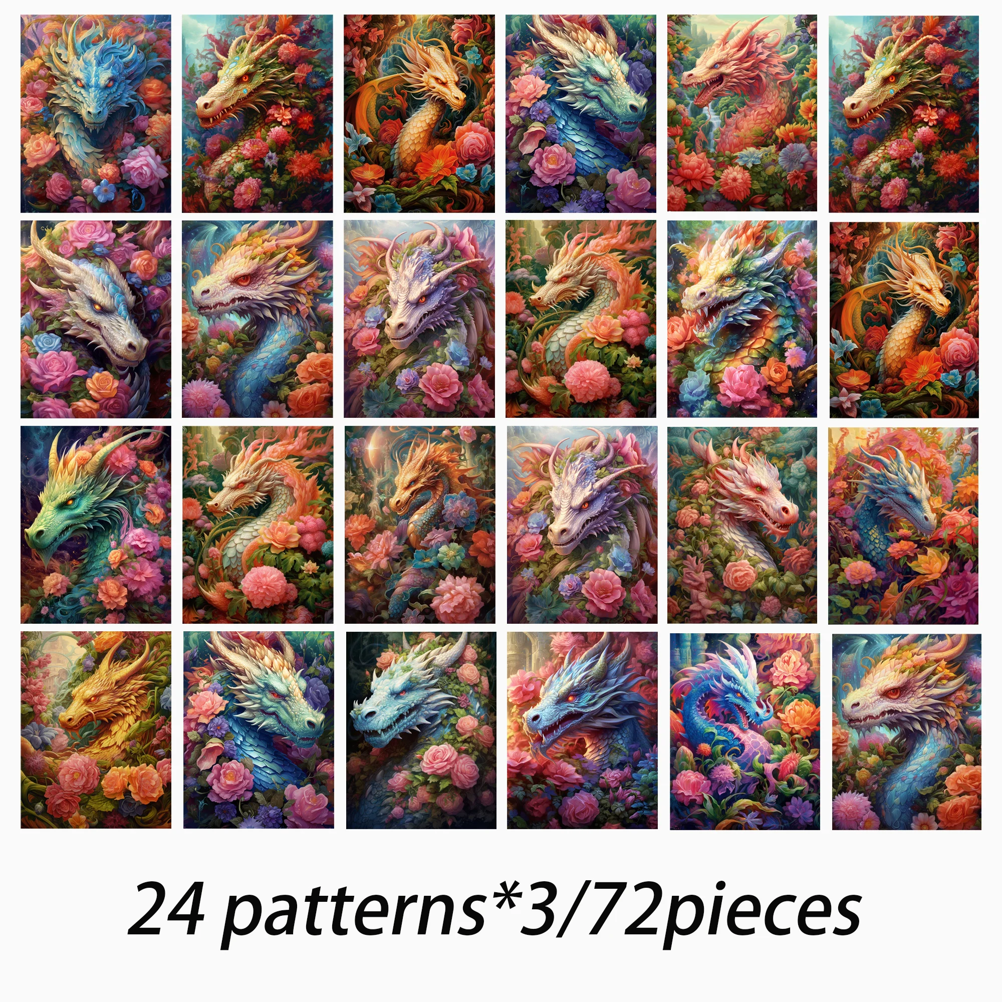 JAIIMAN 72 Stück selbstklebende Aufkleber mit magischem Drachenmotiv, perfekt für Tagebuchbedarf, Scrapbooking-Zubehör, DIY-Handwerk, Clip-Art – Detail 8