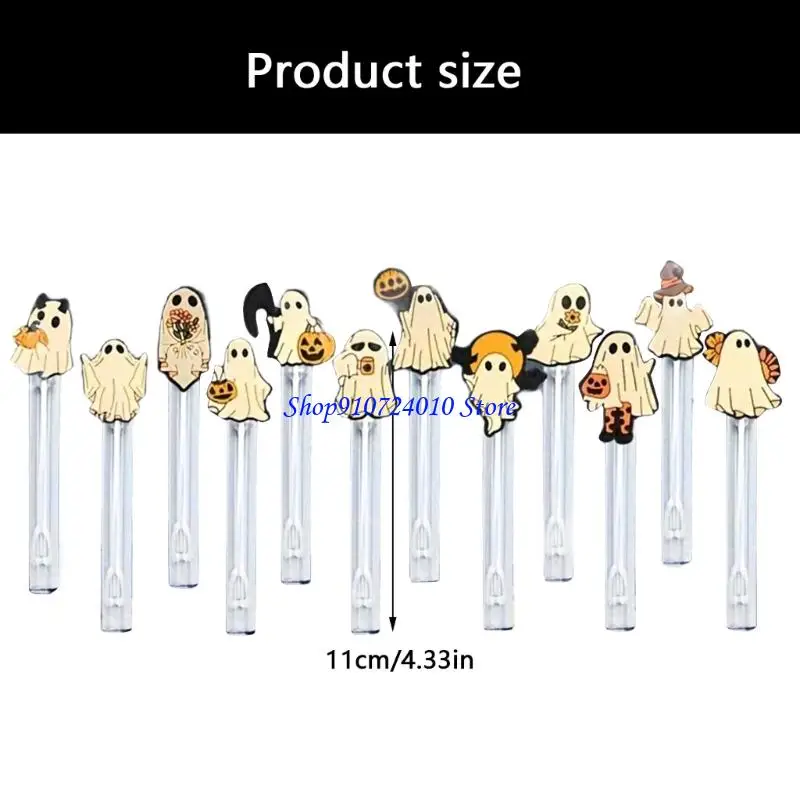 77hd 12pcs空のバブルステークス不気味なテーマアクセサリー子供向けの安全なプラスチック屋外アクティビティ材料3+