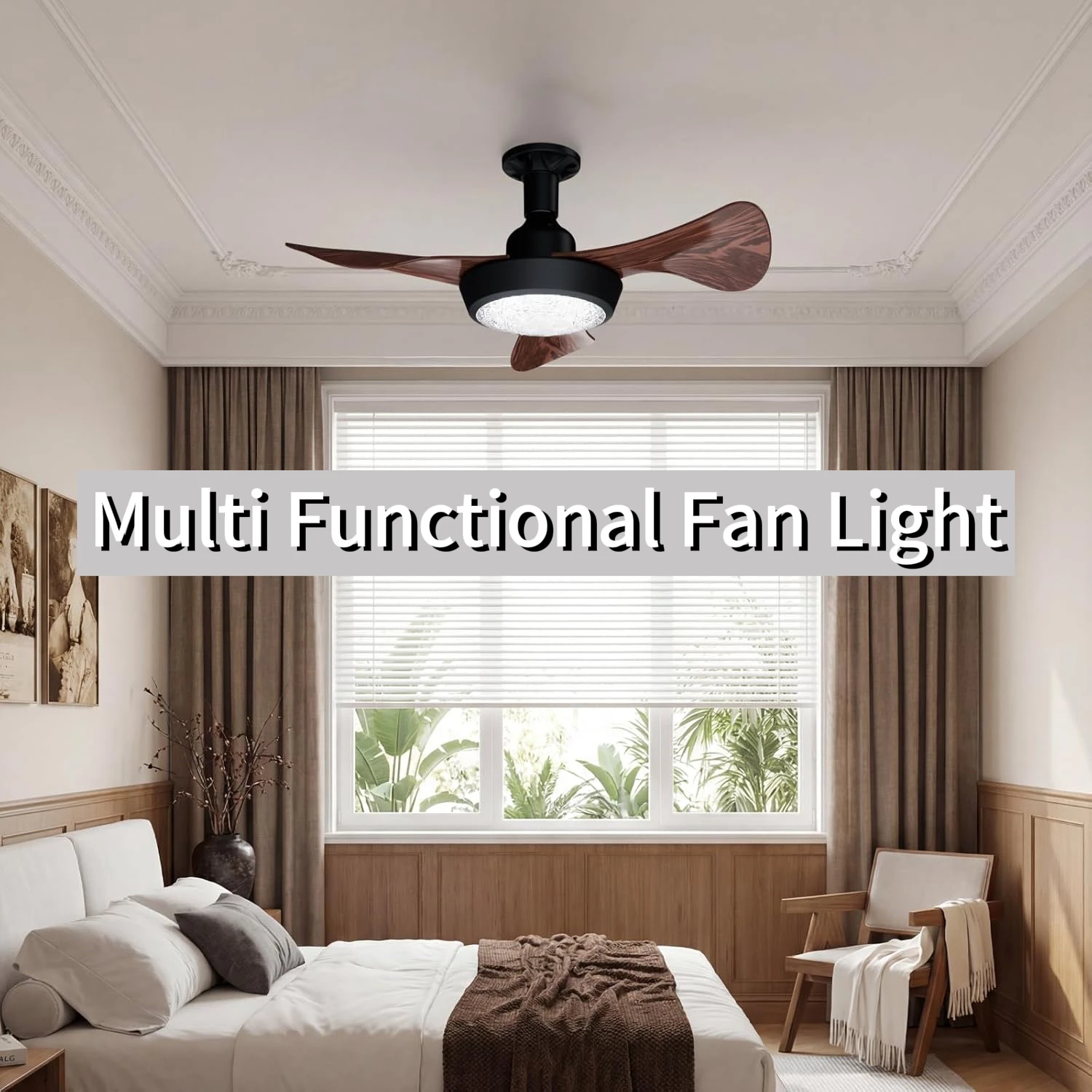 2-in-1 Ceiling Fan Light Featuring High Wind Speed, Remote Control and Easy Installation, Suitable for Bedrooms and Living Rooms