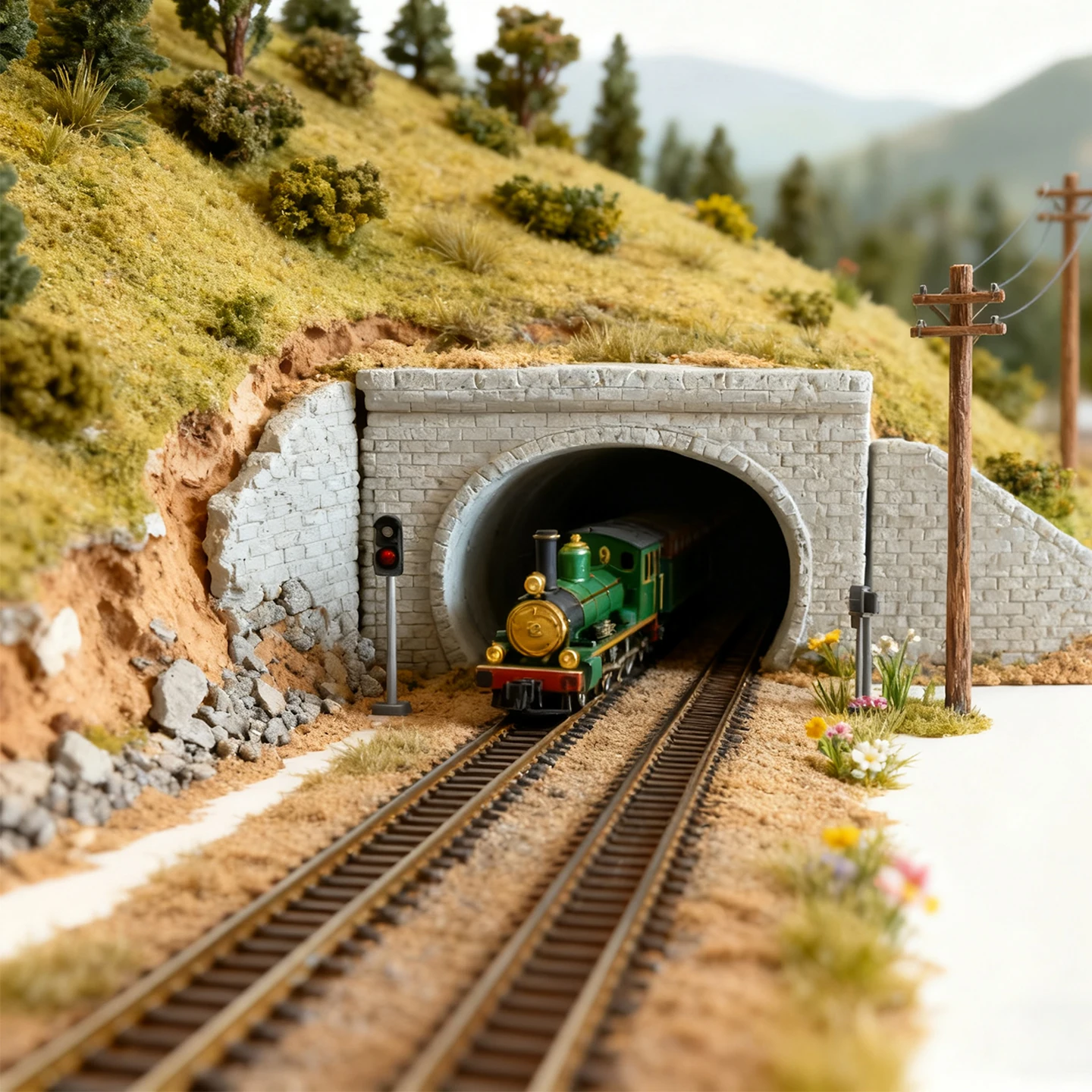 Outland Models Train Railway Layout Tunnel Portal (Train Track) N Scale