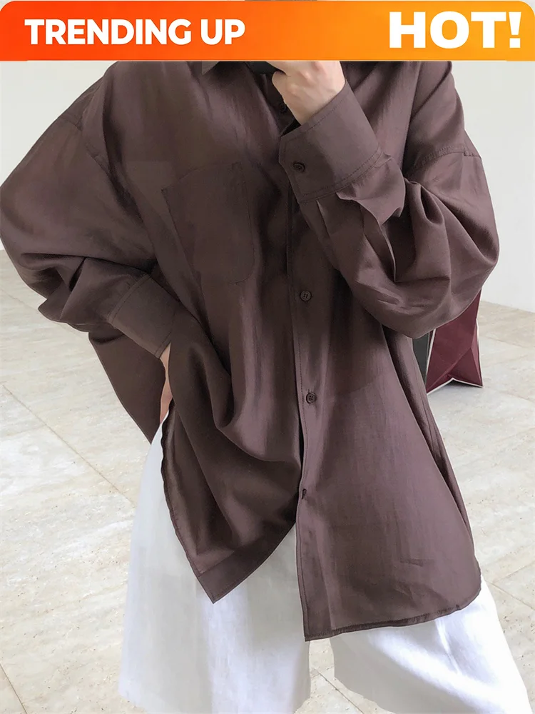 Customization 2026 Summer Fashion Lyocell Sunscreen Shirt Women Loose Thin Sagging Slightly Transparent Long Sleeve Top Female