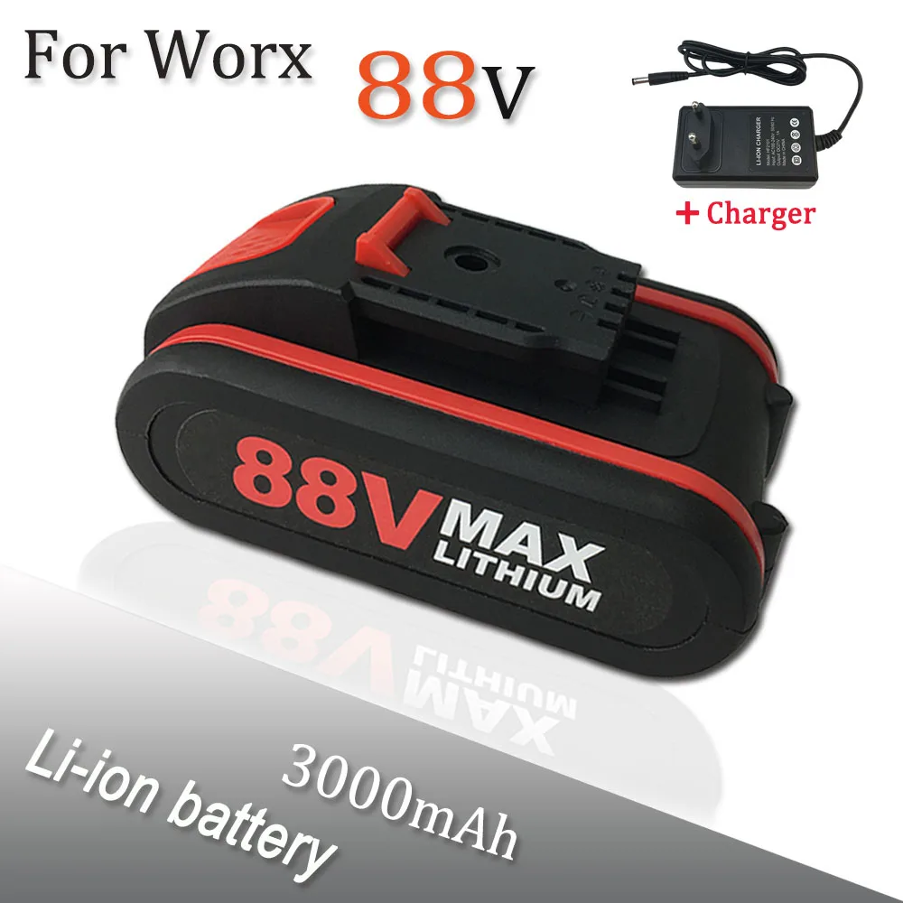 88V 3000mAh high-Power Li-ion Battery For Worx  Electric Tools And Chainsaws With charger