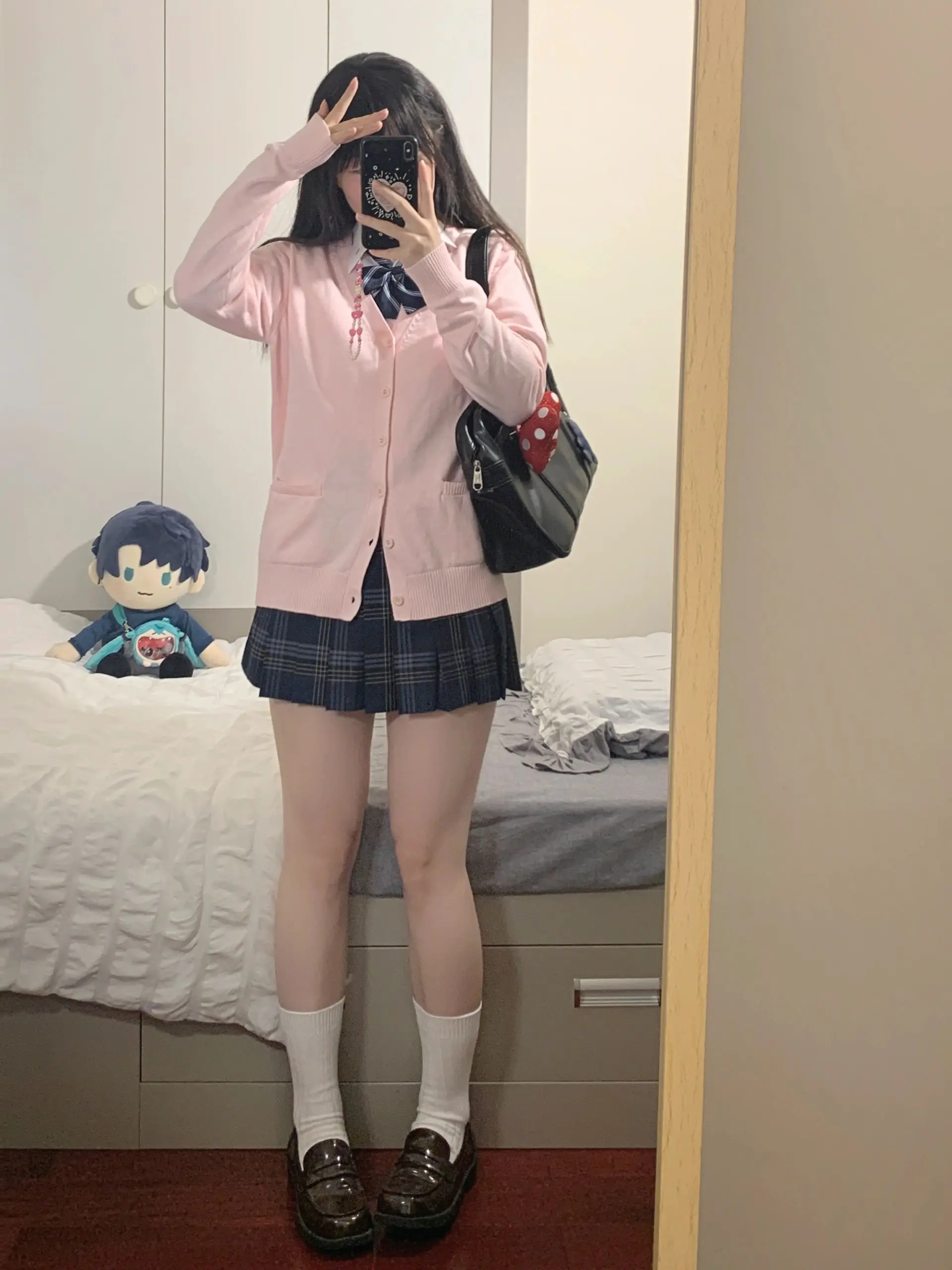 Pink Blue Black Cute Jk Sweater Knitted Cardigan Female Original Japanese Jacket Uniform School Supply Feeling Lazy Style