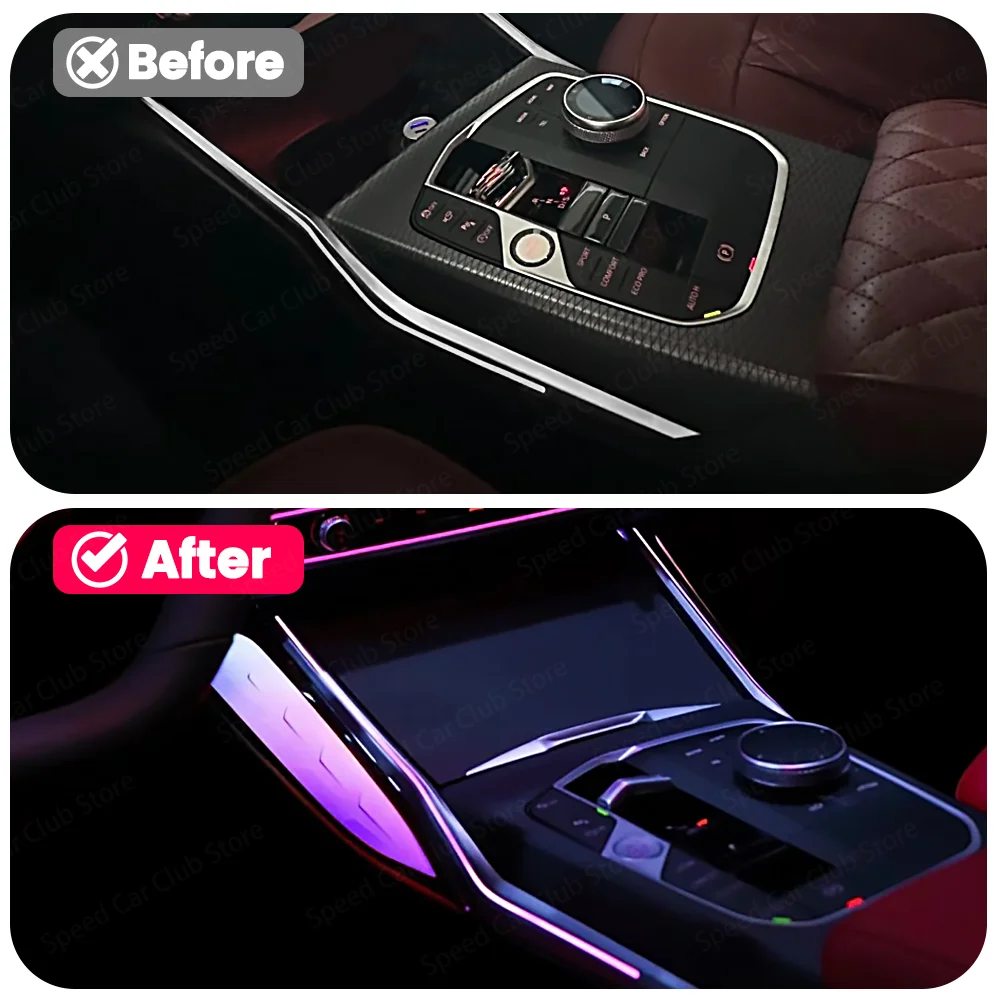 LED Crystal Saddle Light for BMW 3 4 Series G20 G22 M3 M4 in 11 Colors - Suitable Original Car Ambient Lighting