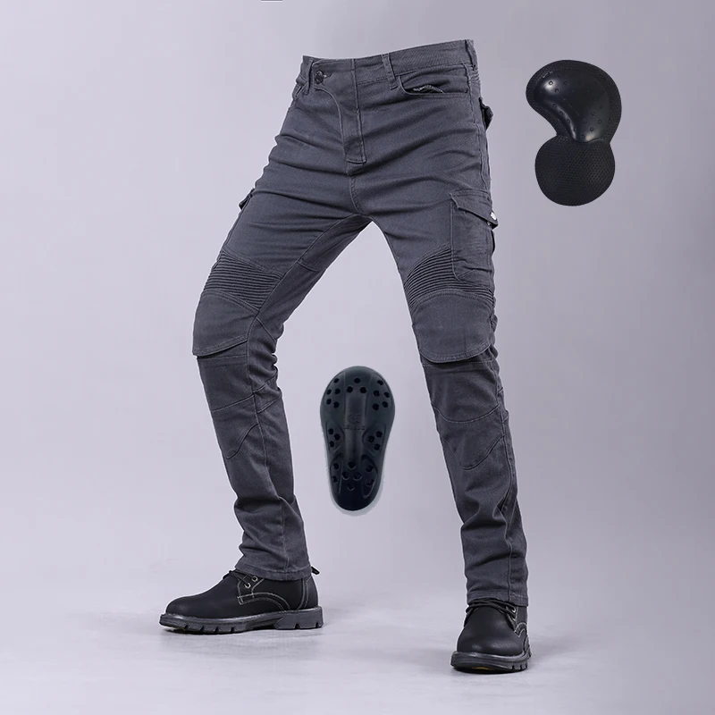 

2023 new style motorcycle riding high elastic jeans protective gear anti-fall off-road racing slim motorcycle pants