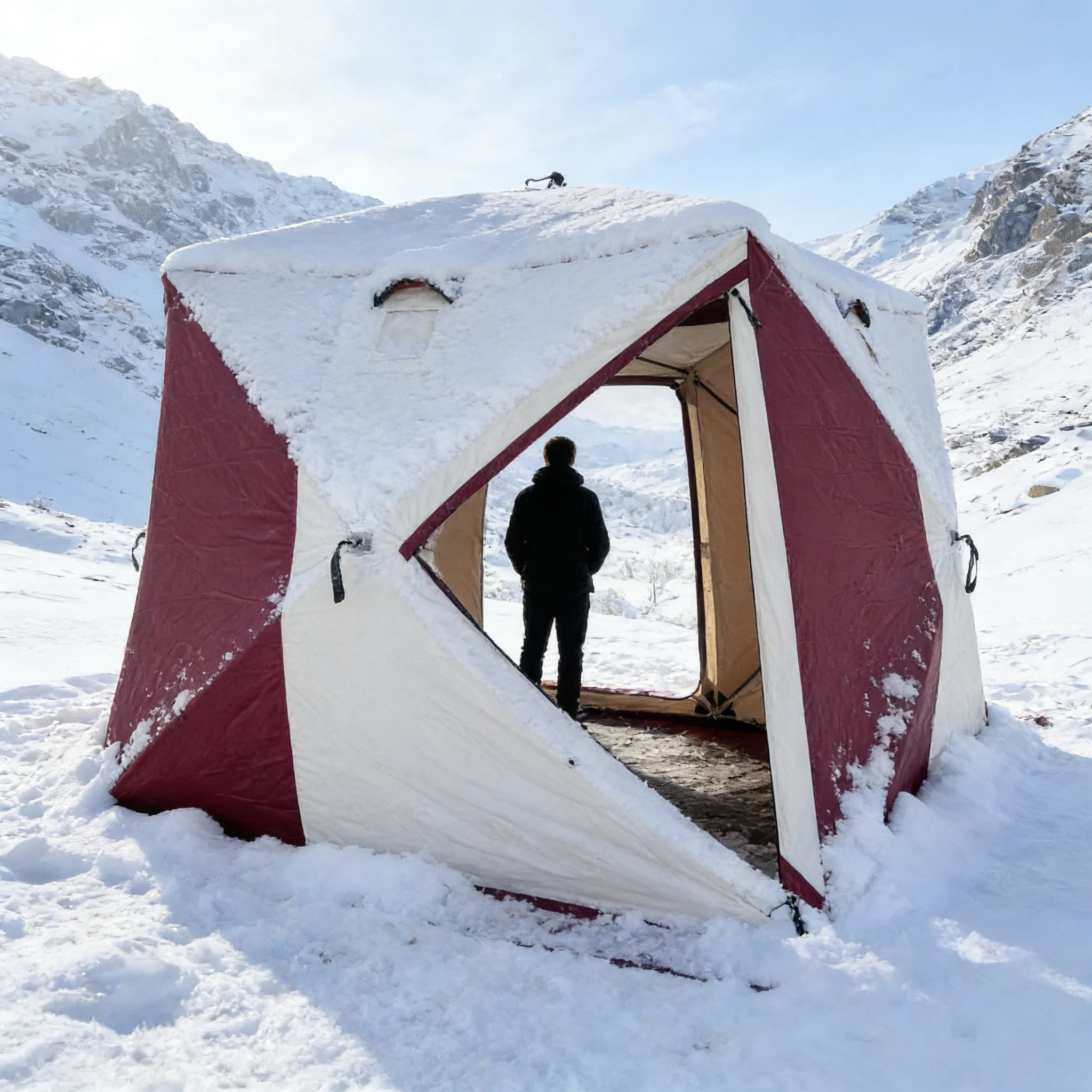 Professional-grade ice fishing house, sturdy insulated ice fishing tent, suitable for warm ice fishing and winter camping