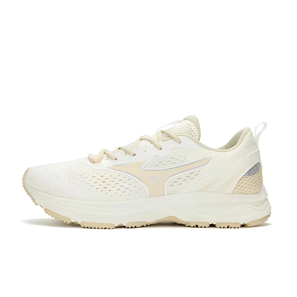 Mizuno RACER Racer Comfortable, Lightweight Mesh Shock-Absorbing, Non-Slip, Durable Low-Top Running Shoes, Beige-Gold D1GH223603