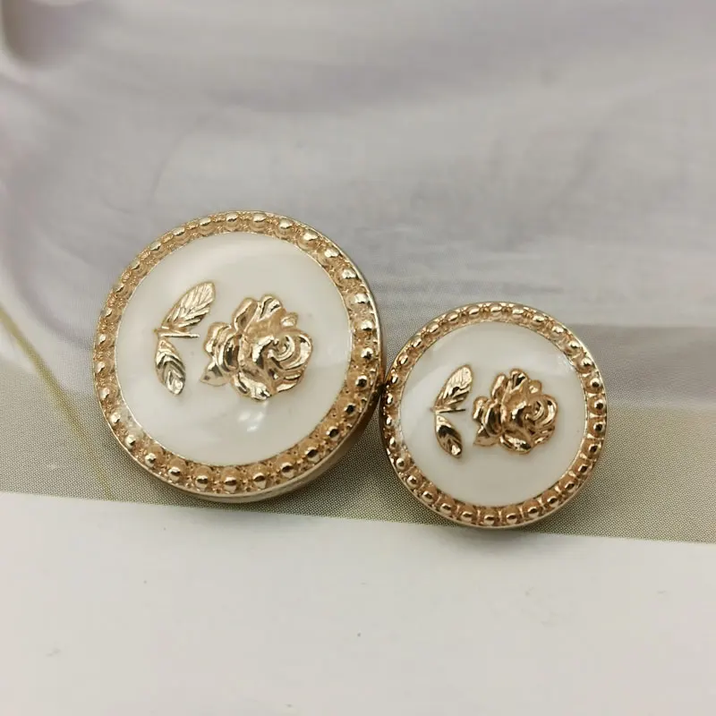 Blume Rose Gold Metall Knöpfe für Kleidung Frau Mantel Hemd Manschetten DIY Stickerei Nähen Zubehör Nähen Knöpfe 10 stücke 15/20mm – Detail 5