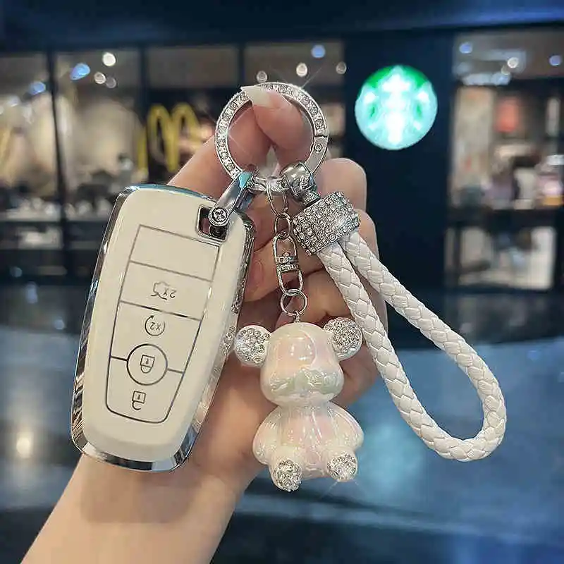 

TPU Car Remote Key Case Cover Shell Fob for Ford Raptor F150 Fusion Edge Mustang Kuga Explorer F-250 F-350 F-450 F-550 Raptor