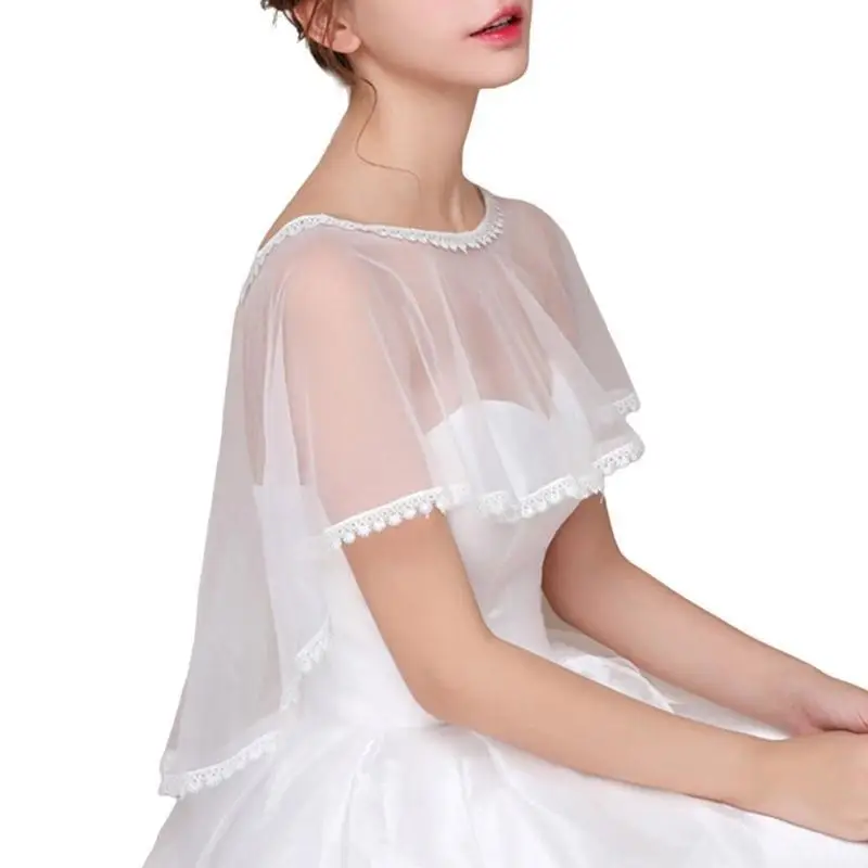 

A52E Delicate Lace Shawl Light weight Bridal Wrap Trendy Ladies Sophisticated Shawl