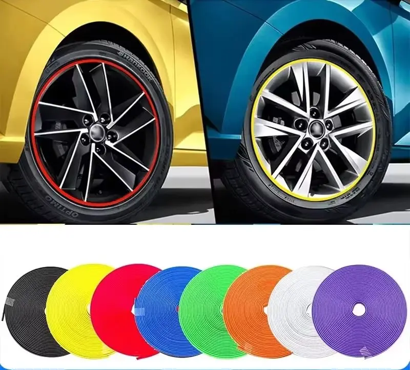 8M Car Rim Protect Strip Wheel Edge Protector Bright Matte Car Wheel Sticker Wheel Rim Decorative Strip Car Styling Amagi