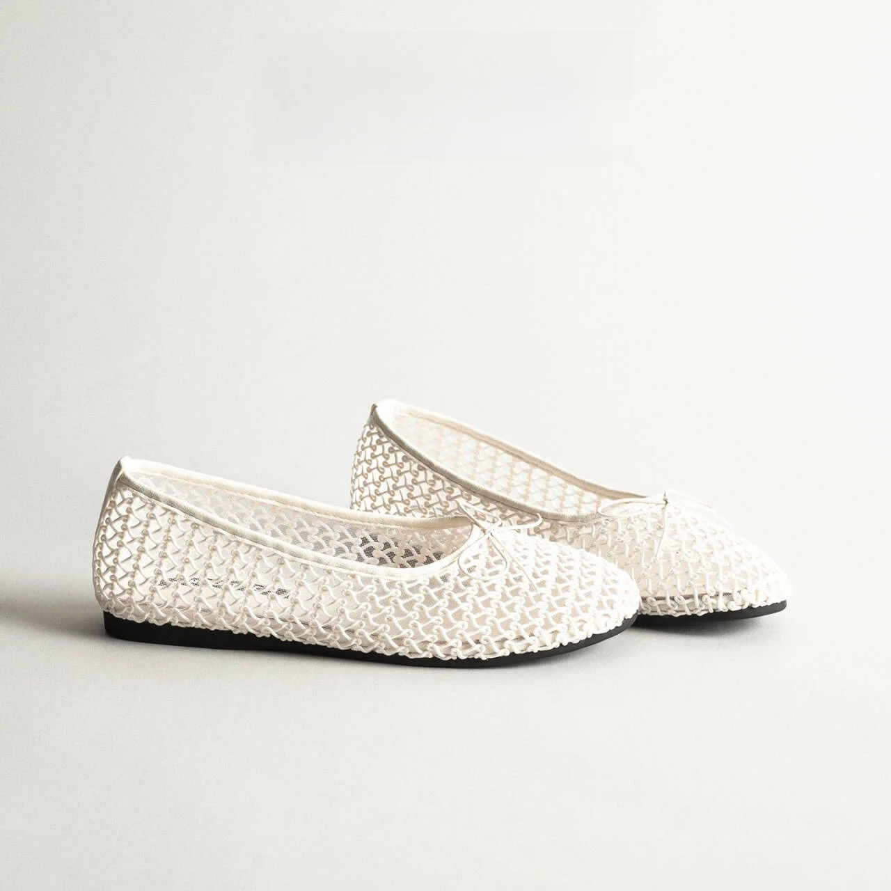

Breathable Hollow out Flat Bottom Slip-On Ballet Flats Women's Casual round Toe Fashionable Korean Style Mesh Lined Shoes