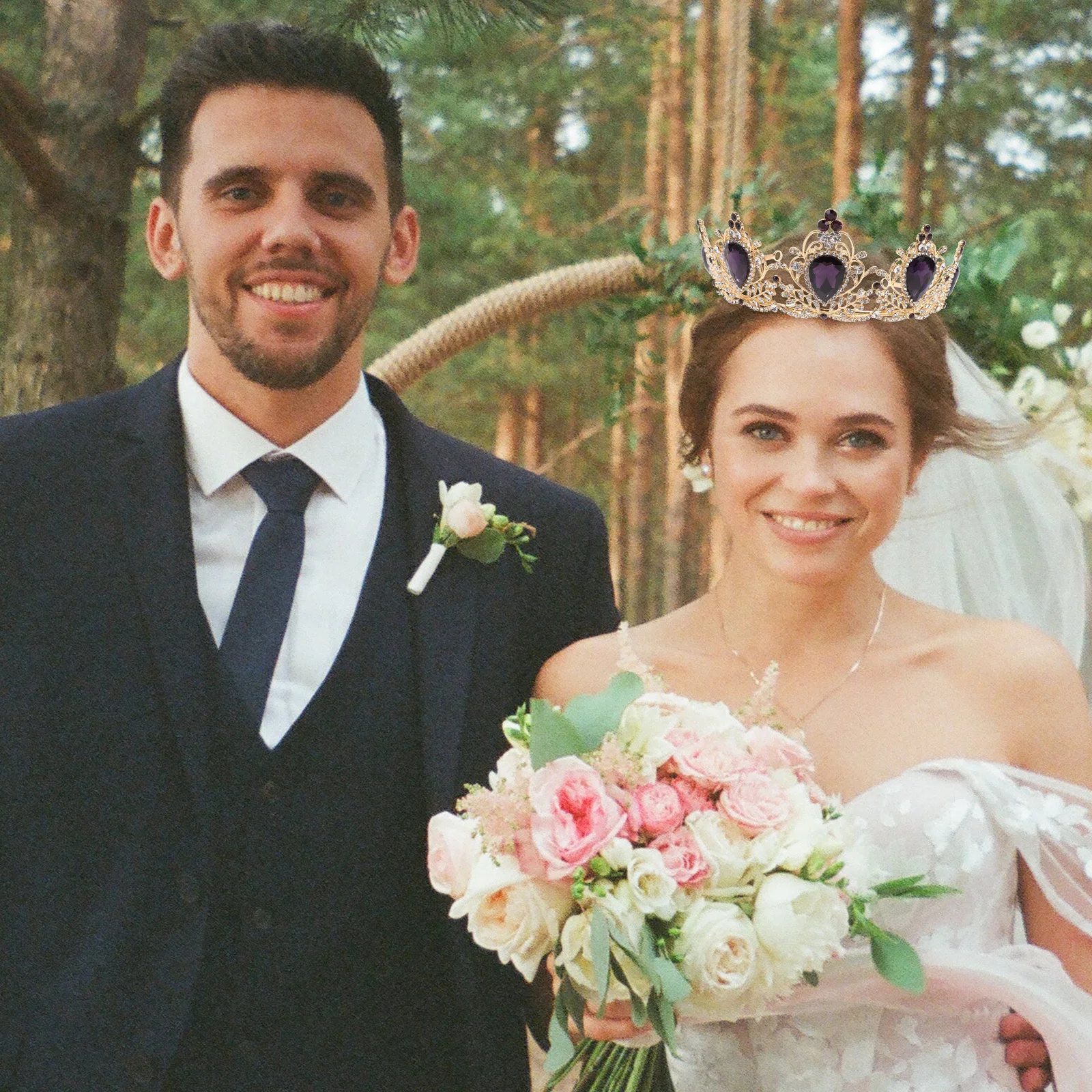 

1pc Retro Alloy Crown Rhinestone Hair Accessories For Wedding Party Baroque Classic Festival Bridal Headpiece Decor