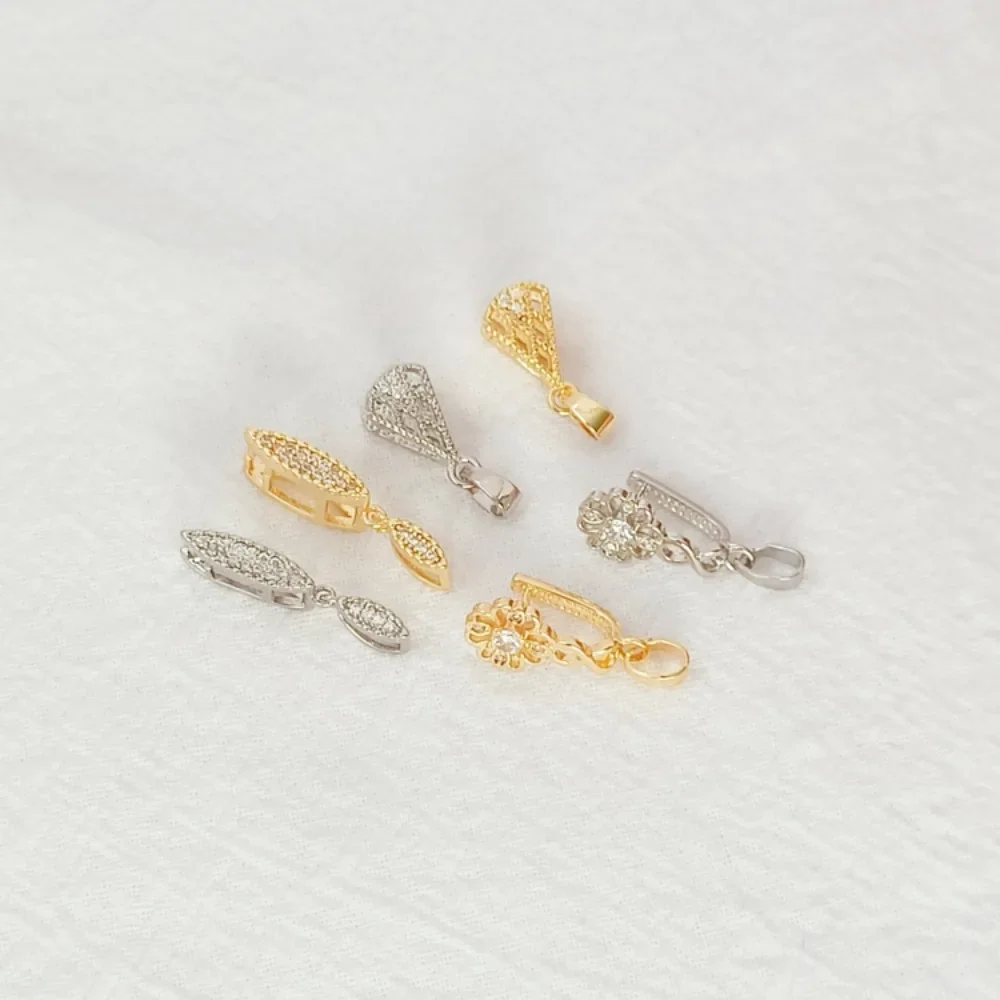 

14K Gold-plated Micro-inlaid Zircon Sunflower Seed Clasp, Safety Clasp, Hand-made DIY Bracelet Pendant, Link Clasp