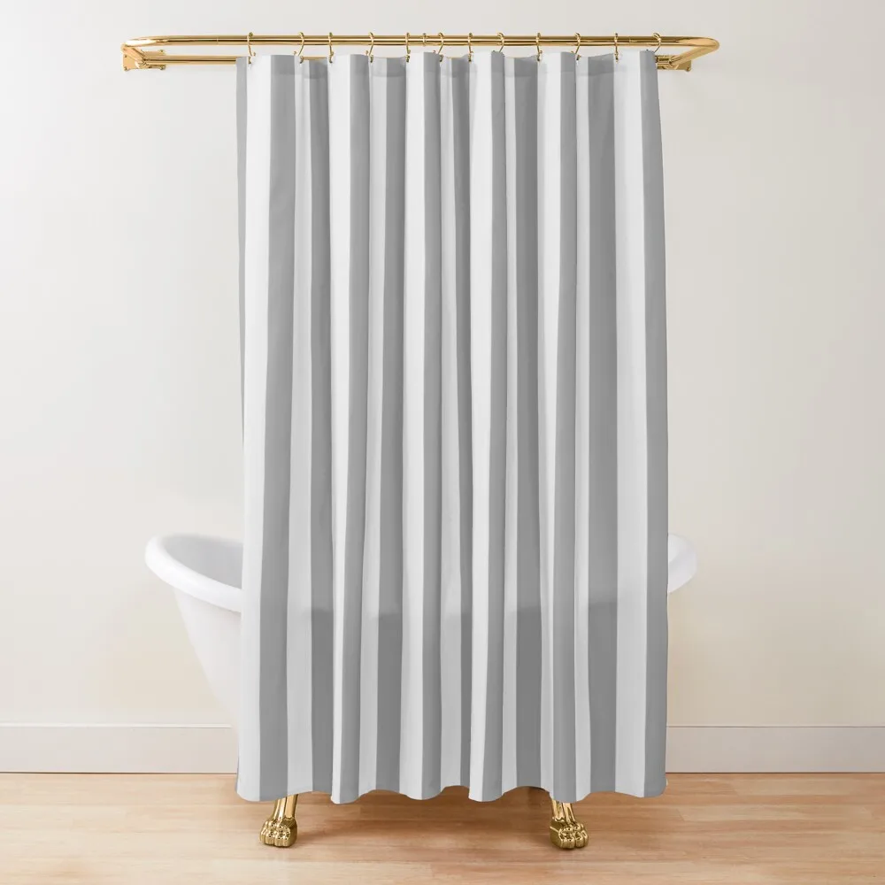 

Soft Greys - Wide Stripes Shower Curtain For Bathroom Shower Bathroom For Shower Cute Bathroom Curtain