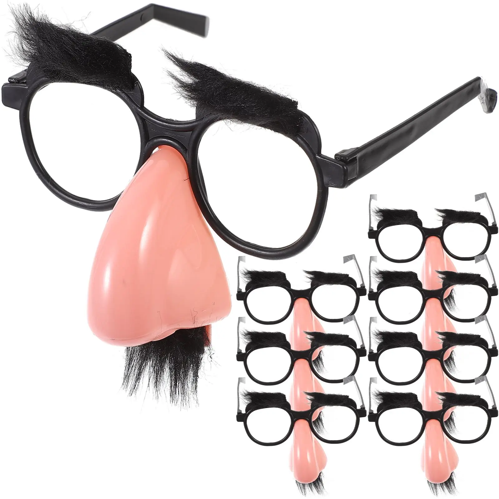 

8 Pcs Funny Glasses Fake Nose Black Plastic Party Accessories for Adults Teens Costume Birthday DIY Decor