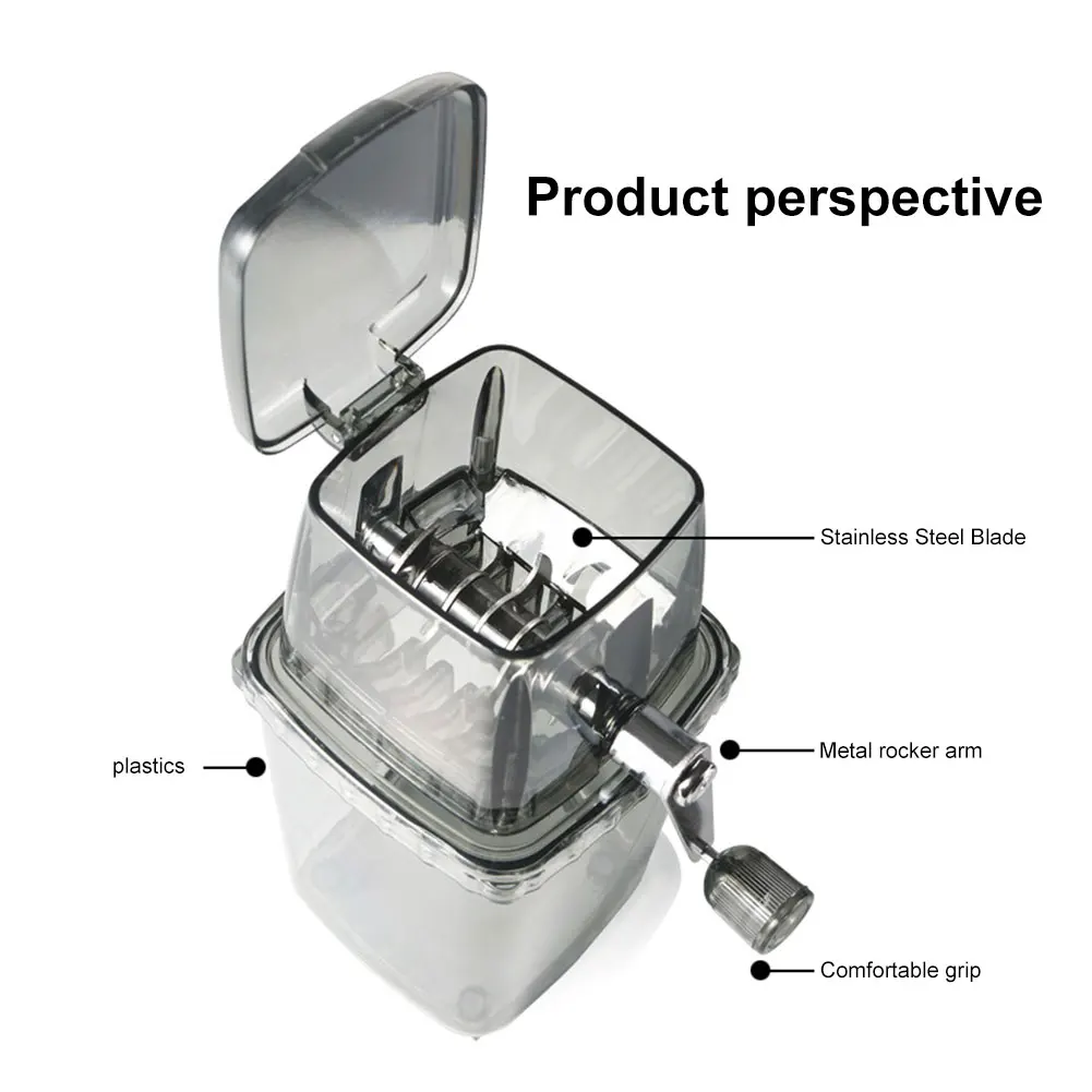 Manual Fishing Lures Crusher Multi-function Manual Ice Crusher Carp Baits Grinder Box with Stainless Steel Blades Ice Chopper view 5