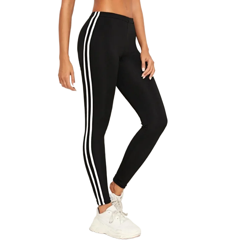 Naked yoga pants for autumn high-end tight fitting high waisted hip lifting elastic quick drying double bar fitness pants