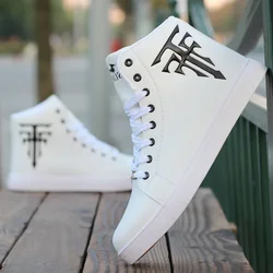 White Sneakers Man Vulcanized Sneakers Male Comfortable High Top Shoes Men Autumn Spring 2026 Fashion Mens Shoes Vulcanize Shoes