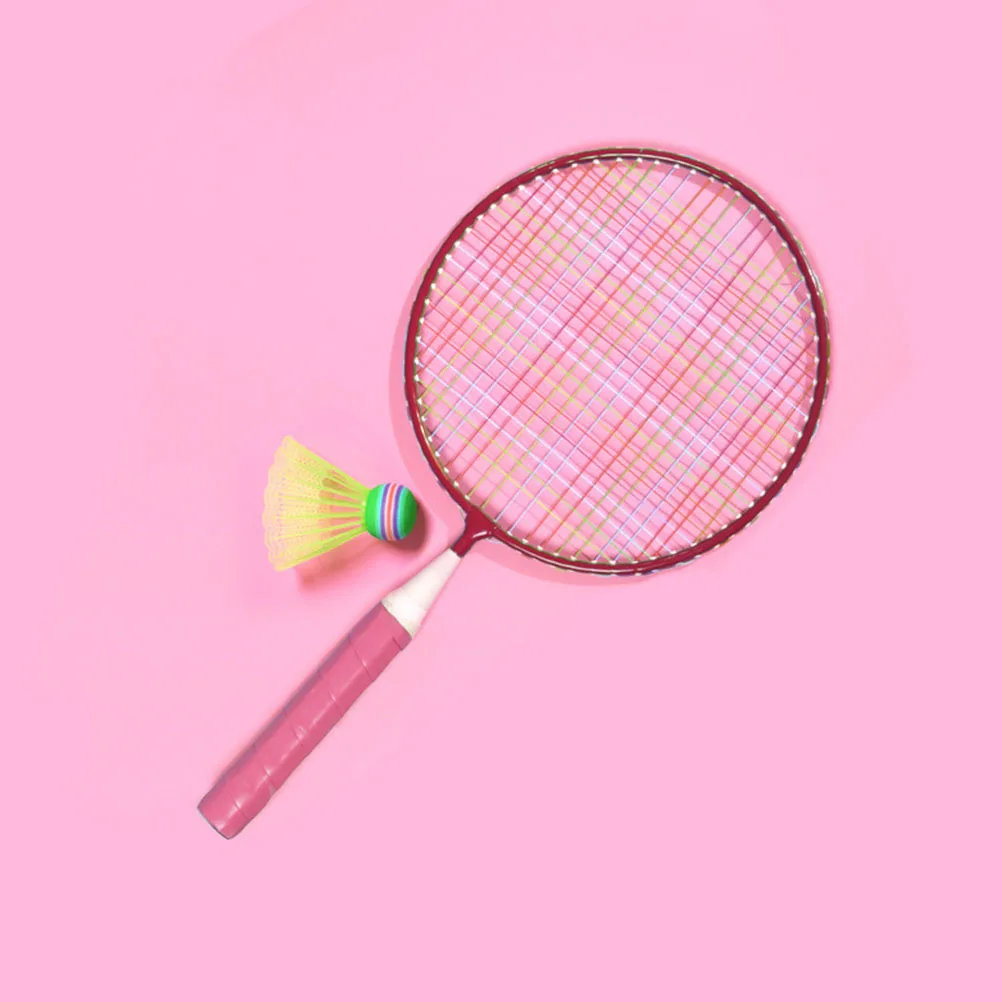 

Badminton Racket Set Kids Toy 1 Pink Child Racket Random Shuttlecock Durable Lightweight Portable Anti Skid Handle for Ages 3 to