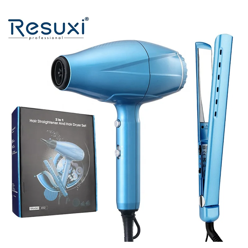 

Resuxi 452 Профессиональный салонный ионный фен, выпрямитель для волос, подарочный набор с диффузором и концентратором, фен 2200 Вт
