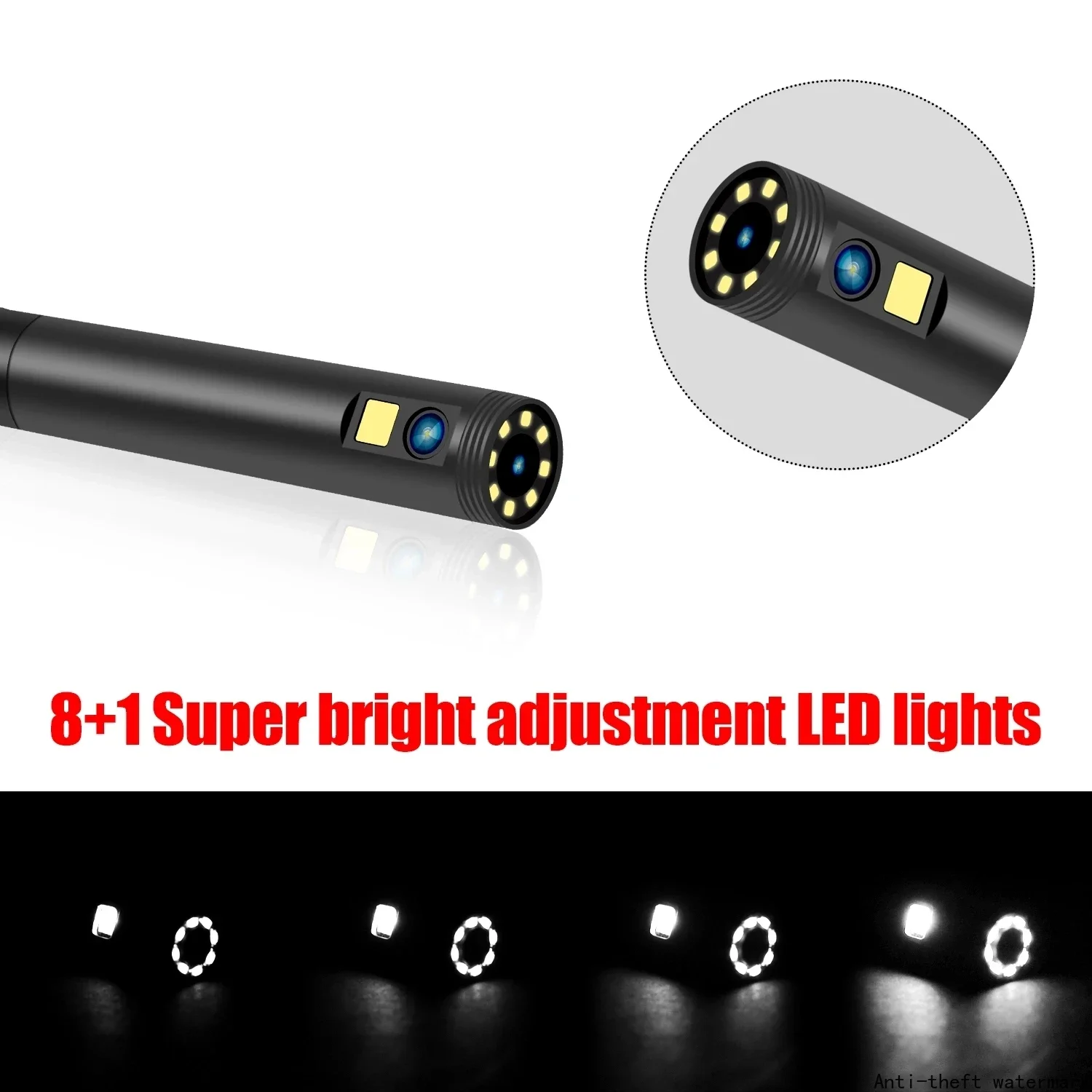 2026-P30 Handheld Dual-Lens Endoscope, 1080P HD, 4.3-inch Screen, Dual , 6 LED Lights, IP67 Water Resistance,Snake-like