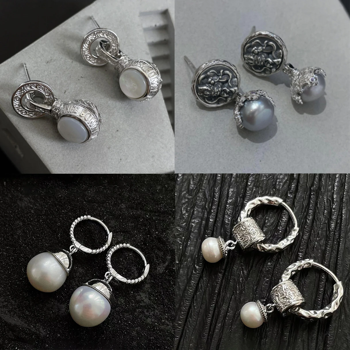 Pendientes de gota de Plata de Ley 925 para mujer, aro de perlas Vintage irregulares doradas, regalo para niña, joyería de moda, venta al por mayor