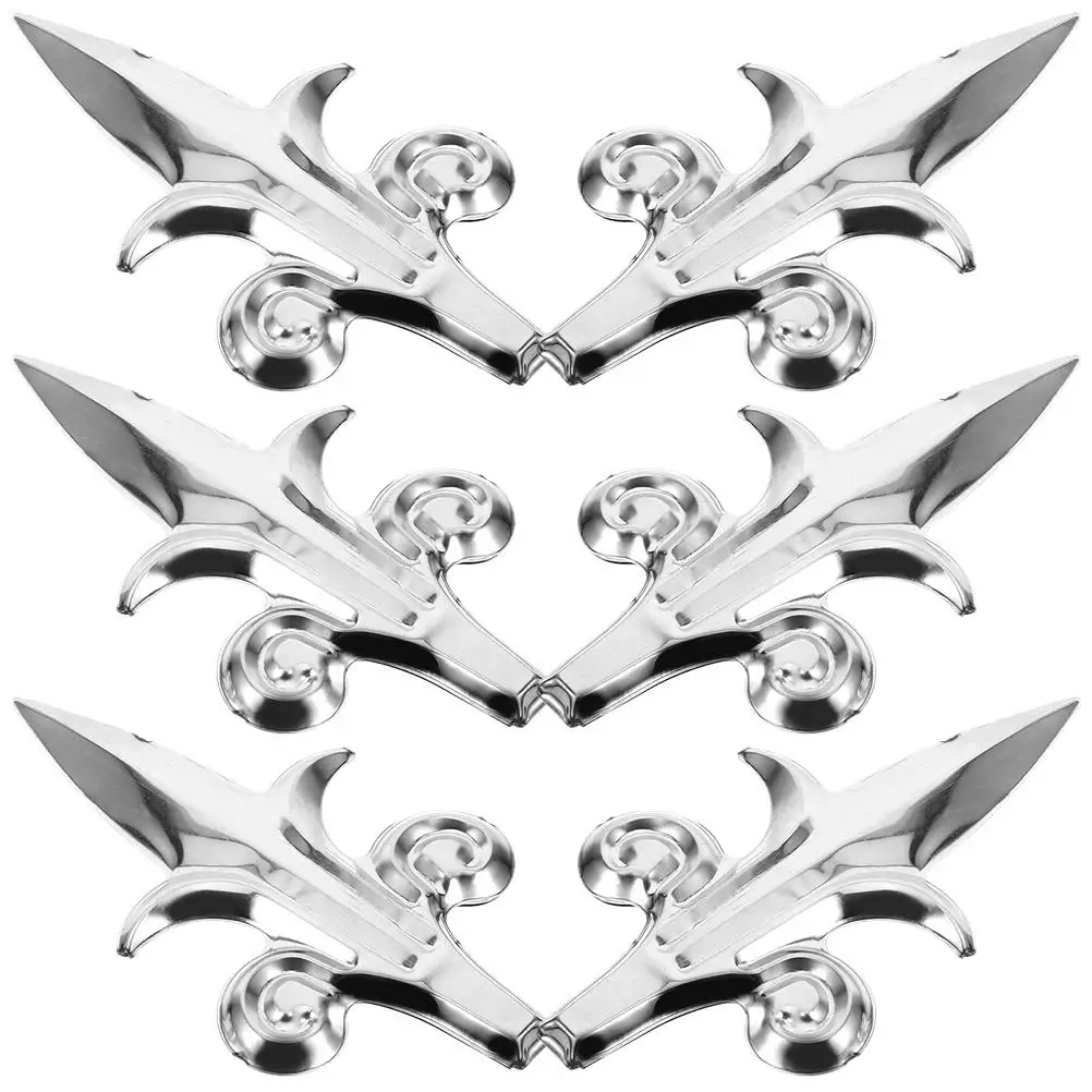 6 ชิ้นรั้วตกแต่งโลหะ Garden Yard อุปกรณ์เสริม Silver Classic Gate Post Finials สนามหญ้าทนทาน Easy Keeper ไม่แตกหัก