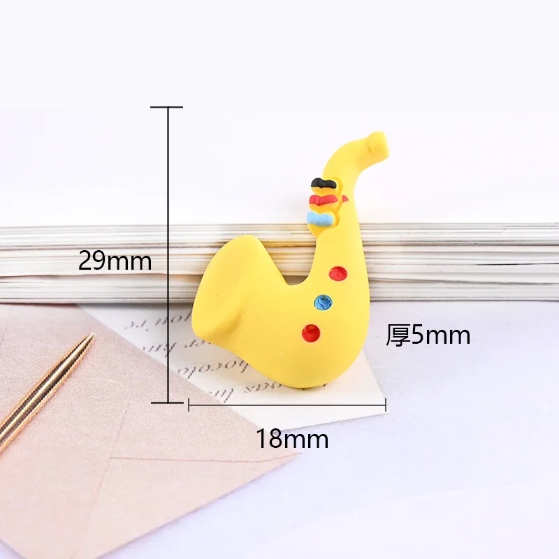 10pcs Cartoon Kawaii Resin Mini Musical Instrument Scrapbooking Supplies Craft Cabochon Flatback Charm Miniature Accessories DIY view 5
