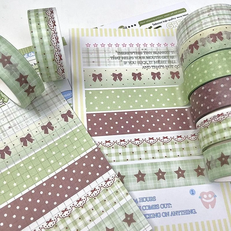 6pcs/lot Kawaii Decorative Paper Tape Set Washi Tape Pack For DIY Journals Hand Book Material School Office Stationery view 3