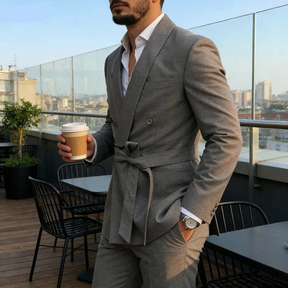 

Moda Nova Verde Formal 2-Piece Men's Tuxedo for Wedding Ceremony Graduation Ball Business Events - Green Smoking Suit for Groom