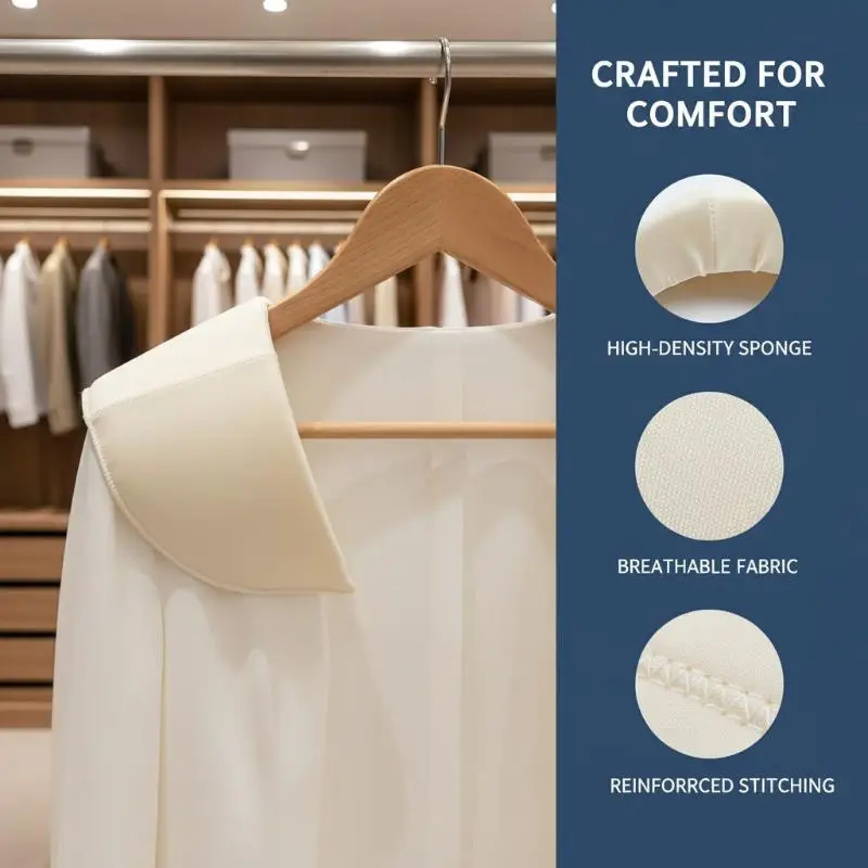 Shoulder Pads 35mm Thicken 1 Pair Sponge Black White Nude Comfortable for Tailors Seamstresses DIY Suit Dress Shoulder Enhancer