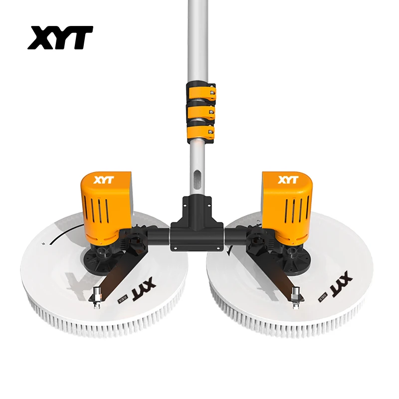 X43 Double Head Automatic Solar Panel Cleaning Brush And Pole Kit Solar Panel Cleaning Rotating Brush Pv Cleaning Equipment