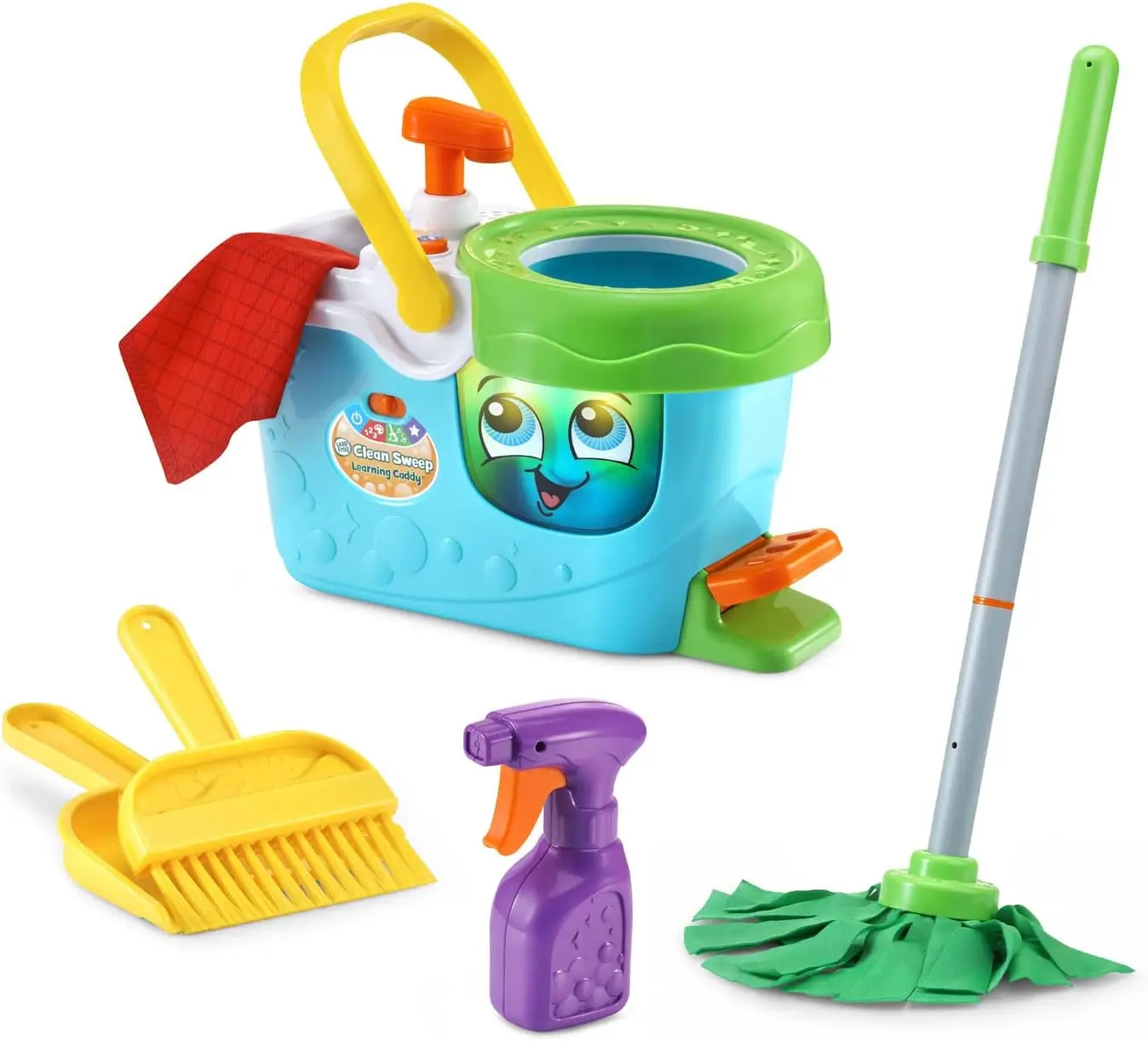

Interactive Kids Cleaning Toy Set with Singing Caddy, Mop & Broom for Ages 3-5, Blue