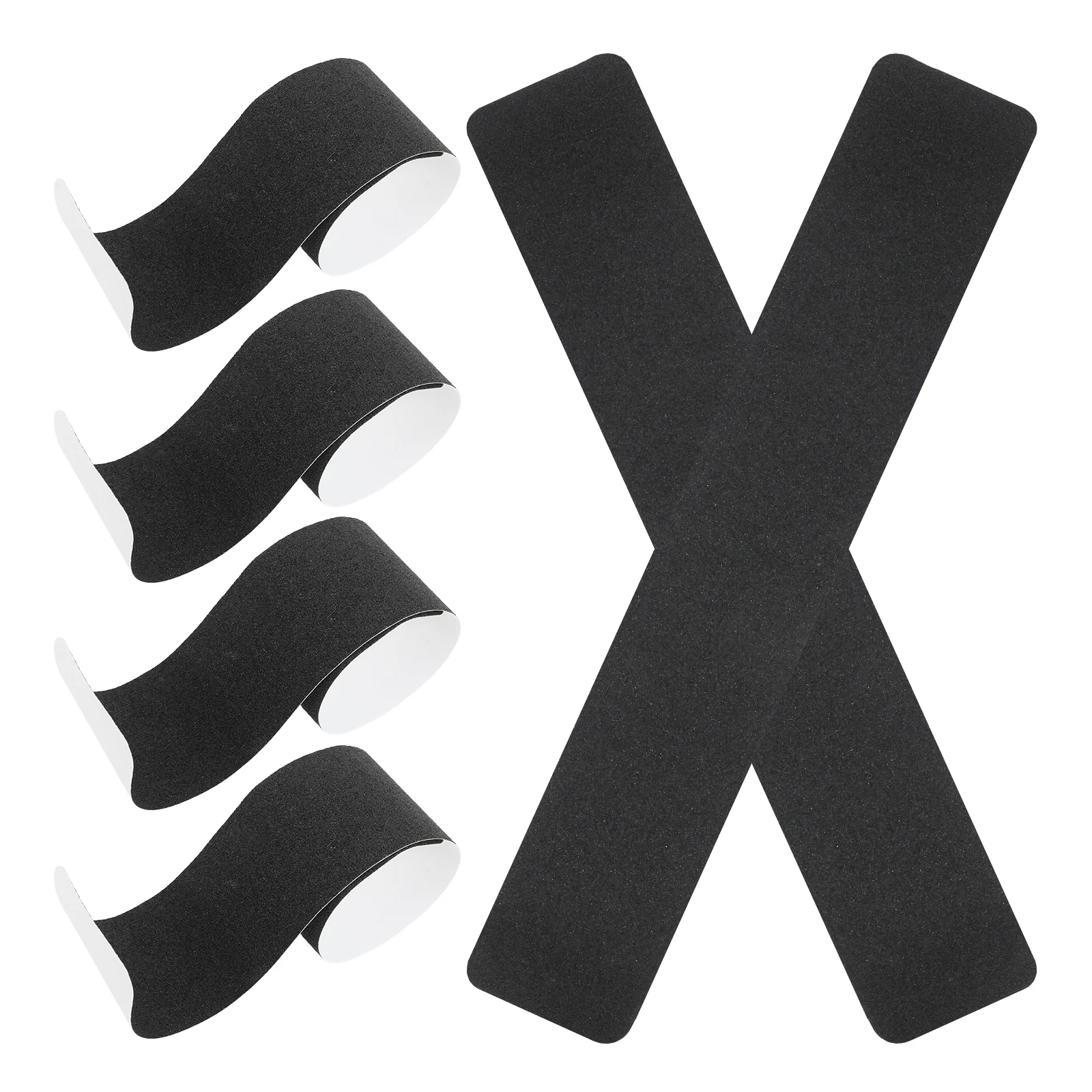 

6Pcs Anti Slip Tape Black Stair Treads Non Slip Outdoor Steps Grip Tape High Traction Safety Adhesive Tape For Indoor Use