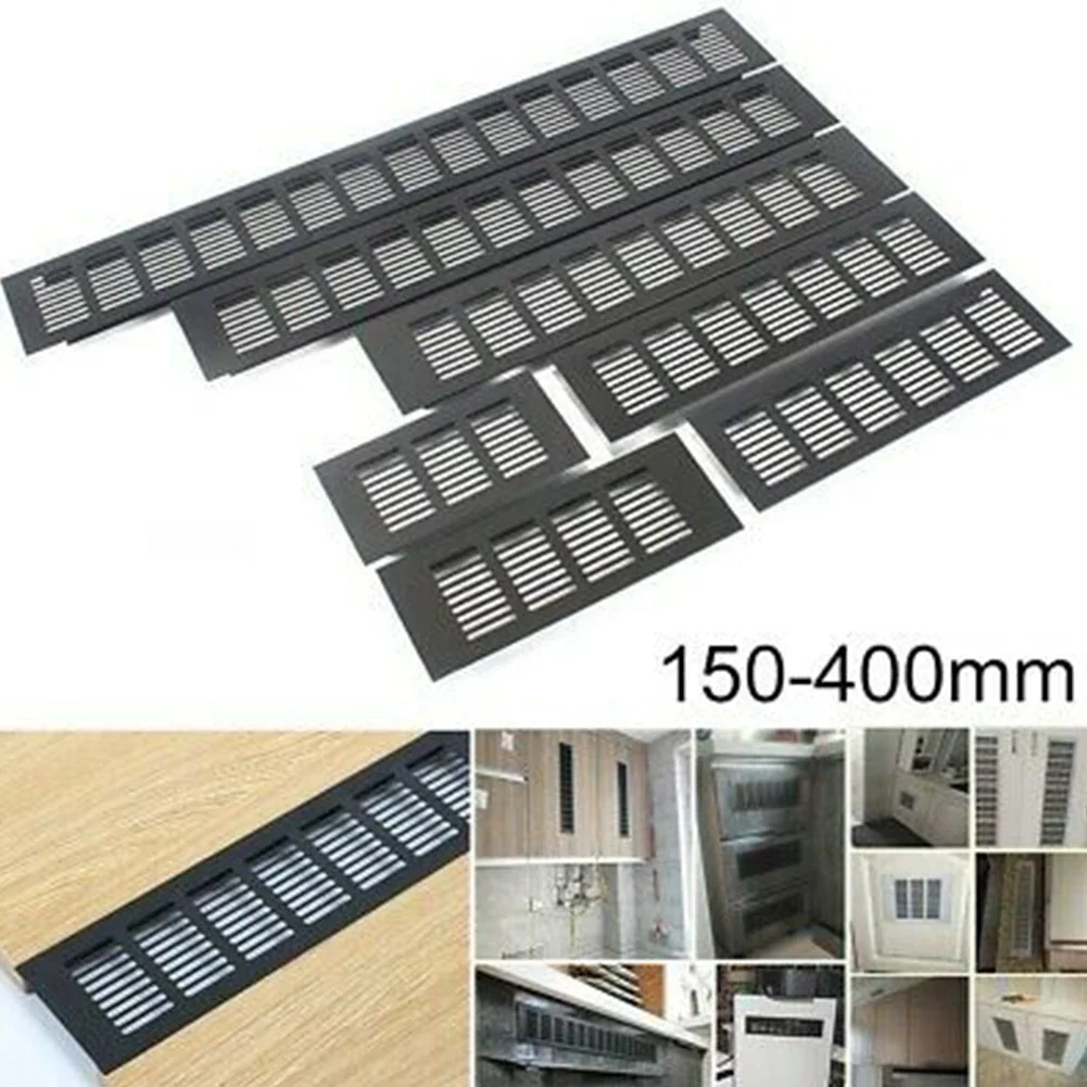 黒の交換用エアベントグリル、換気カバー、ワードローブアクセサリー、新品、100mm、150mm、400mm、1個