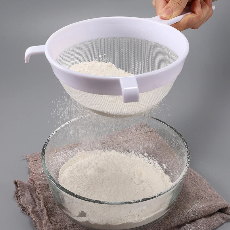 Kitchen Handheld Plastic Reusable Screen Mesh Tea Leaf Strainer Flour Sieve Colander Soymilk Coffee Filter Kitchen Accessories