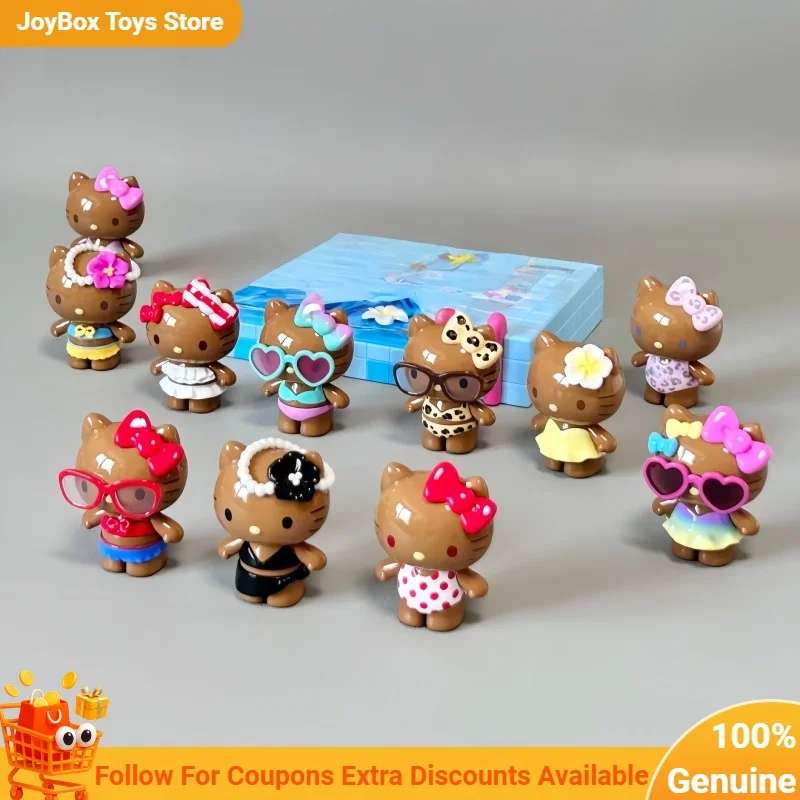 Genuine Hello Kitty Swimsuit Party Series Mini Bean Blind Bag Mini Figurines Car Desktop Ornaments Surprise Collectible Gift Toy view 5