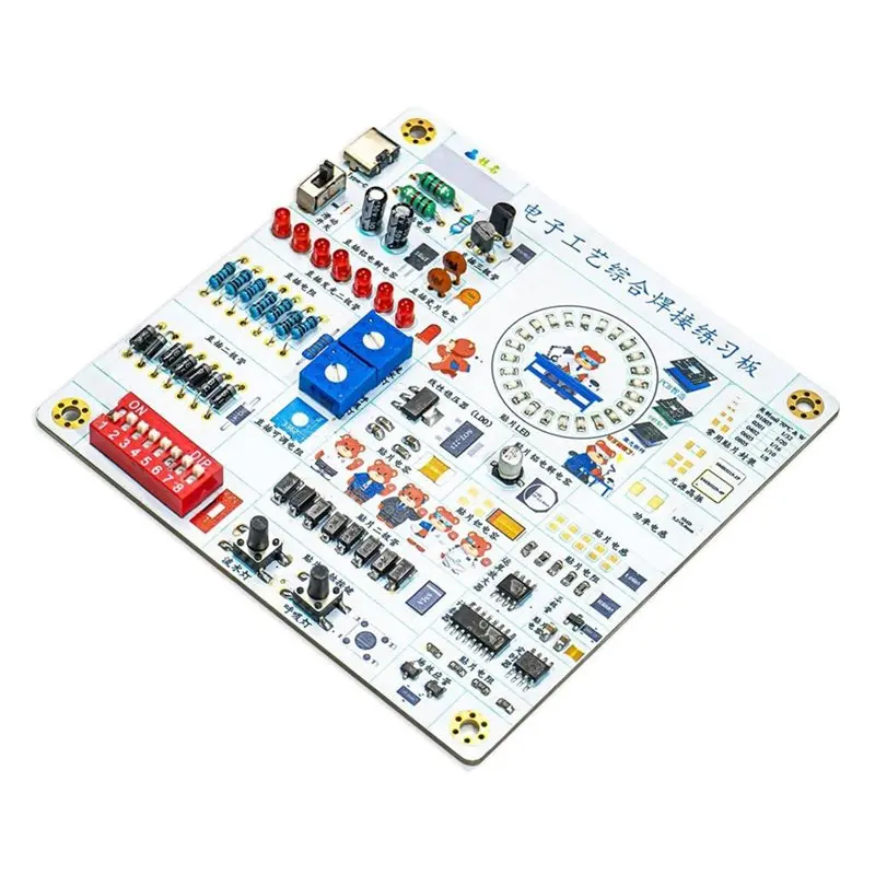 Electronic Craft Comprehensive Soldering Practice Board SMD Novice Soldering Components DIY Production Kit