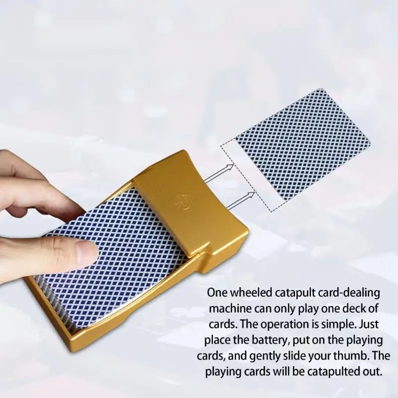 Portable Small Playing Card Dealer Automatic Playing Card Dealing Tool 1 Deck Card Shuffling Machine Easy to Use 24BD