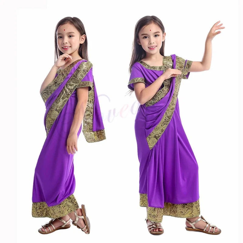 Indian Saree Party India Sari Dress Bollywood Girls Traditional Indian Clothes For Kids Children