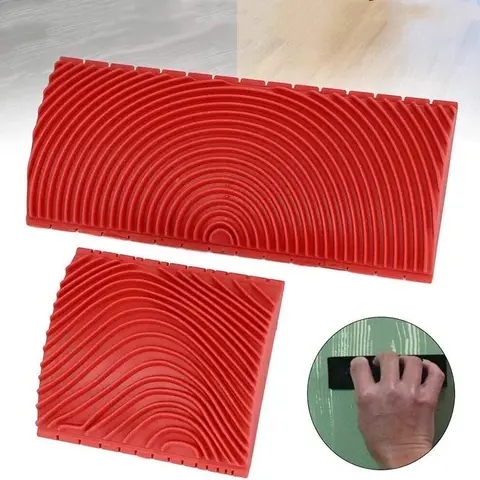 뜨거운 고무 롤러 3D 페인트 브러시, 아트 엠보싱, 모조 나무 조각, 벽 그림 장식, DIY 브러시 도구 세트, 홈 데코