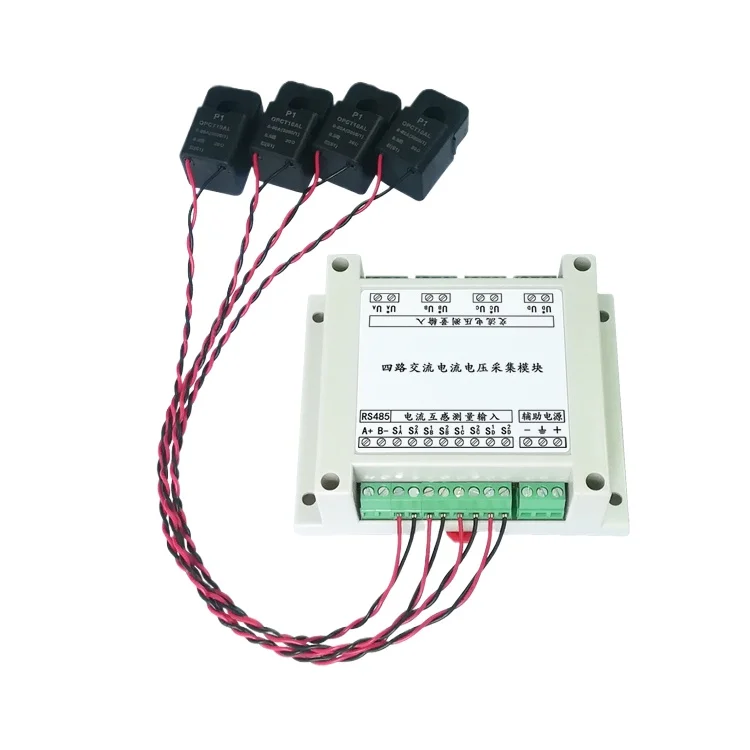 

4 Road PLC AC Voltage and Current Transformer Voltage and Power Mutual Inductance Acquisition Measurement Sensor Module 485