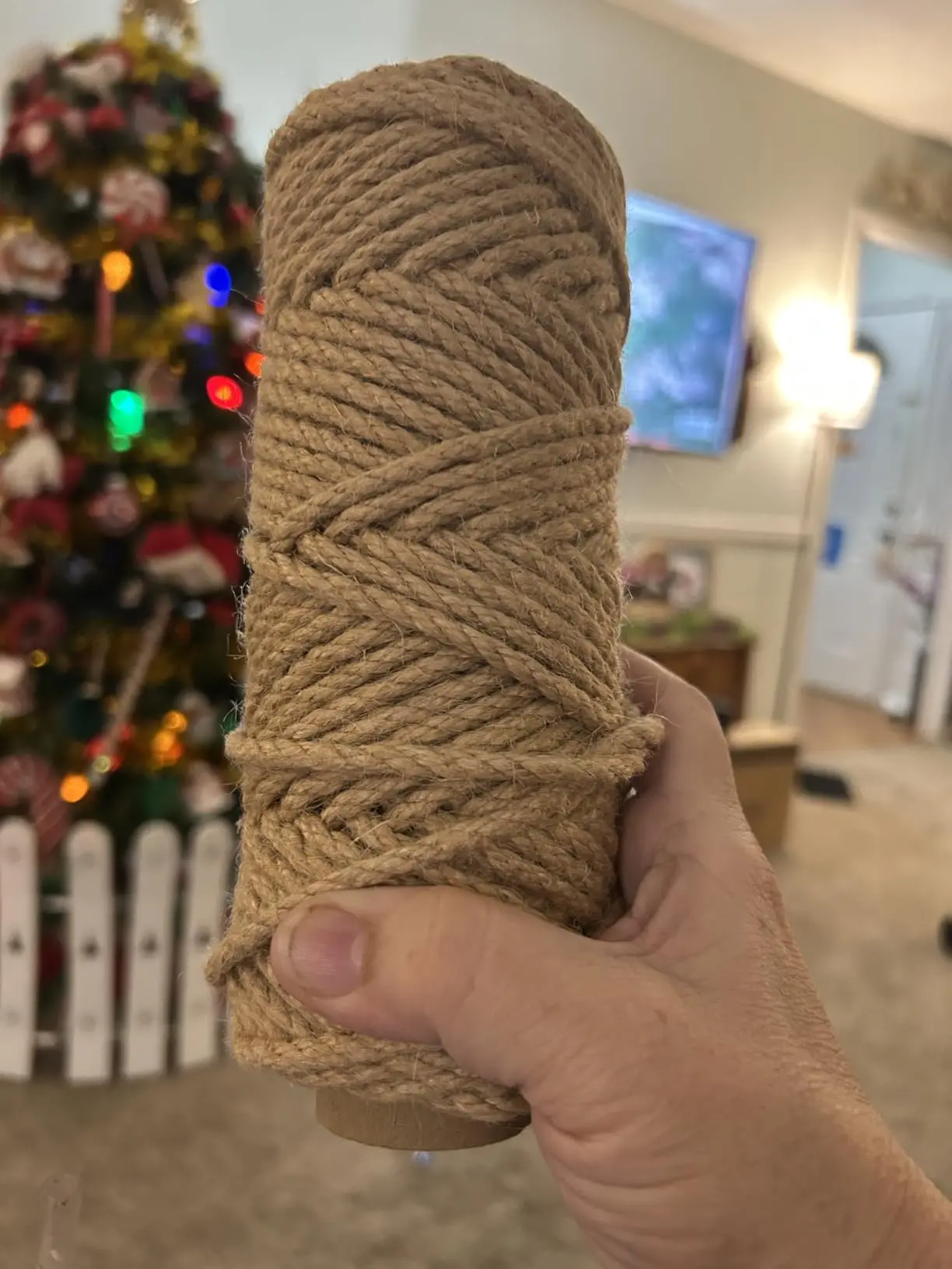 Natural Jute Twine 4/5/6mm Heavy Duty Brown Rope - Thick Jute String for Cat Scratching Post, Gardening, Crafts, & Gift Wrapping
