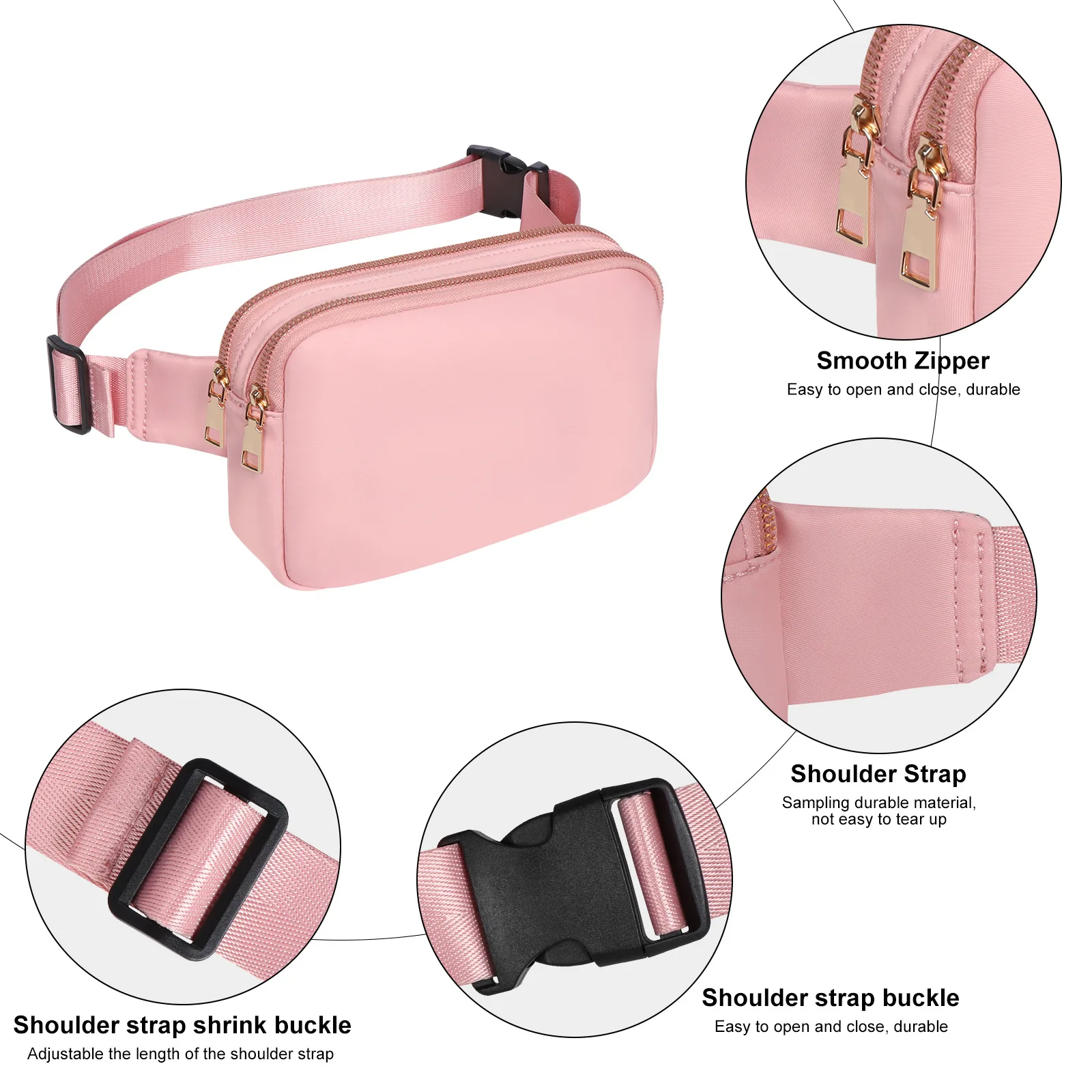 

Новая женская универсальная многофункциональная портативная нагрудная сумка, поясная сумка, сумка для мобильного телефона, нейлоновая модная женская сумка, однотонная сумка