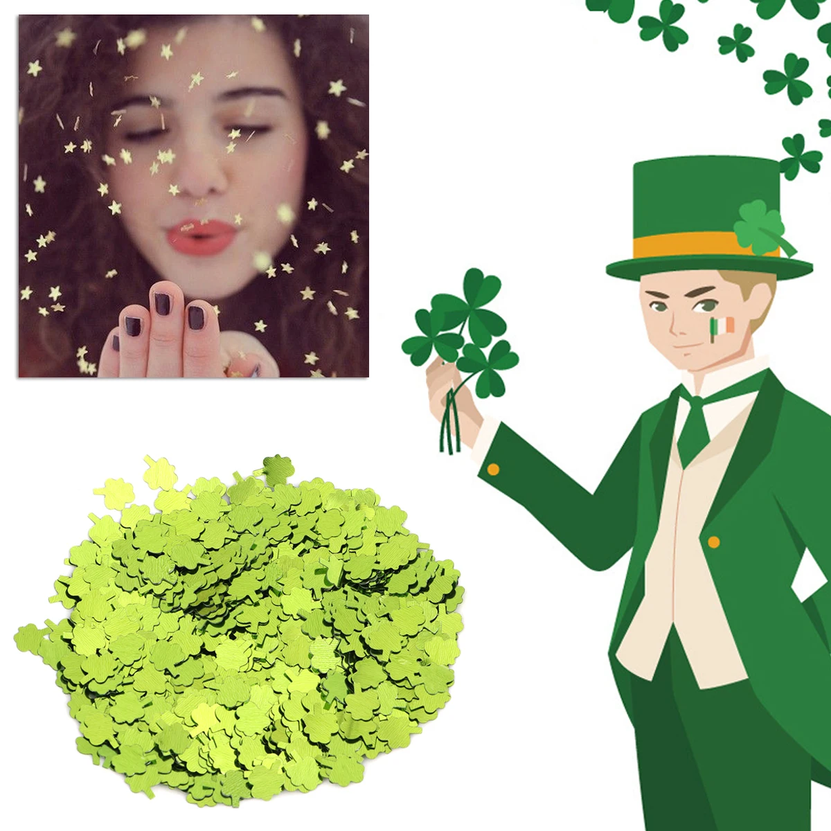 

15G Glitter Confetti Festive Decoration St Patricks Day Birthday Wedding Party Table Holiday Supplies Celebration Accessories