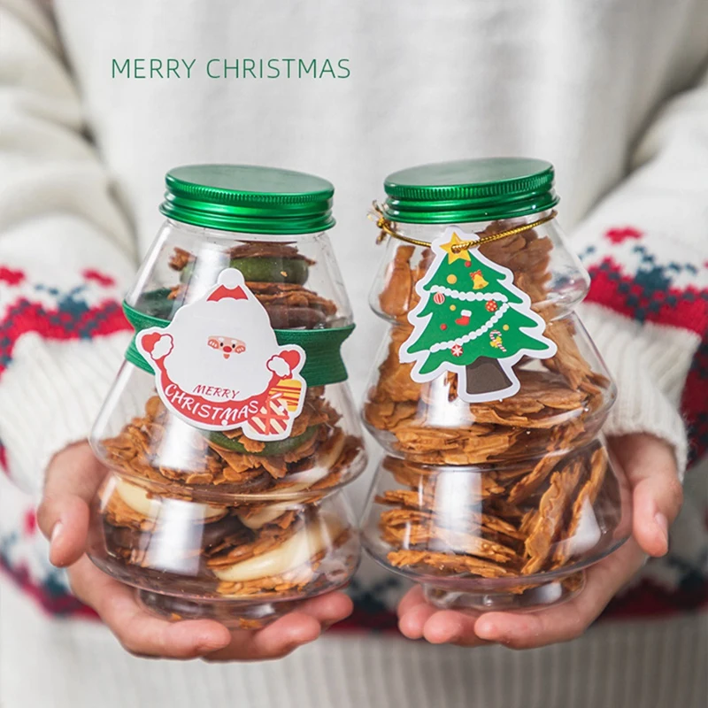 Christmas Tree Candy Jar Children's Gift DIY Gift Candy Biscuit Snack New Year Decoration Box